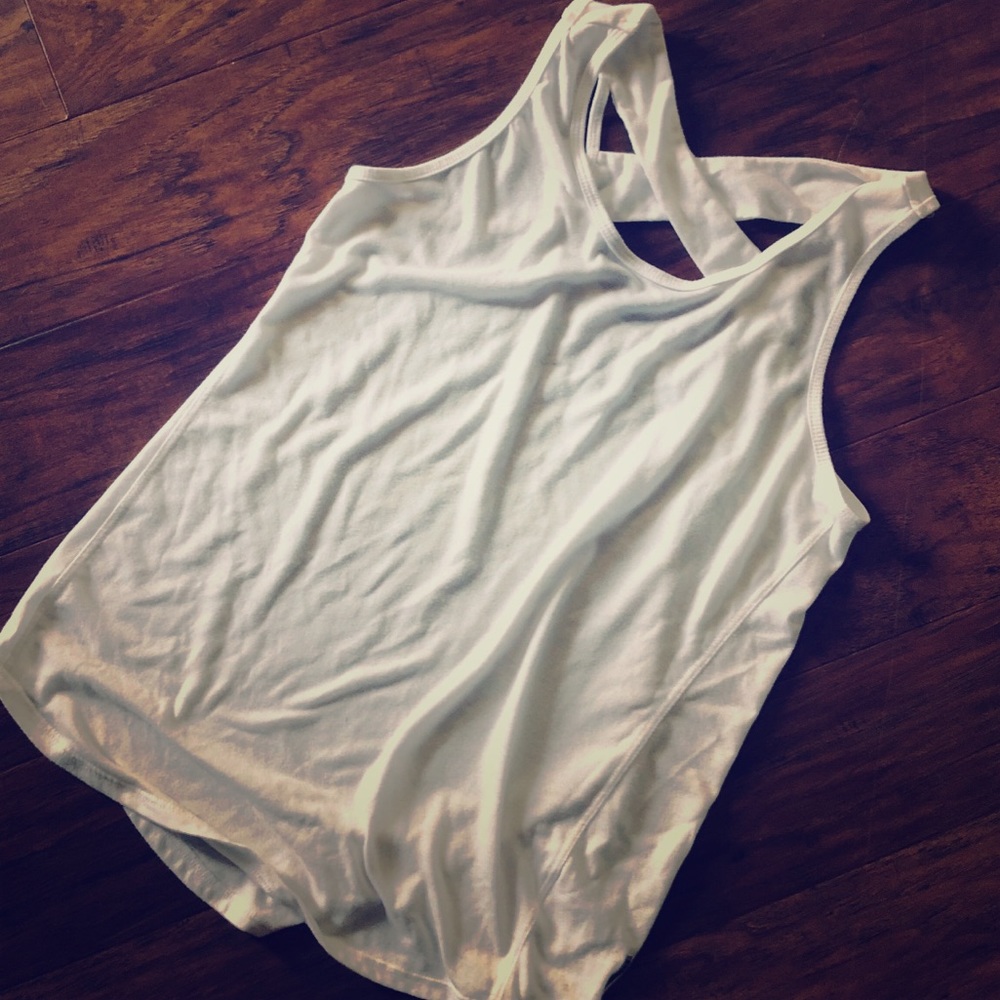 White criss cross tank